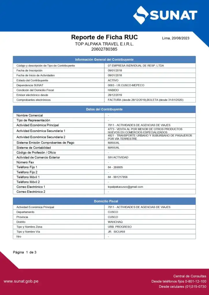 Registro Único de Contribuyentes